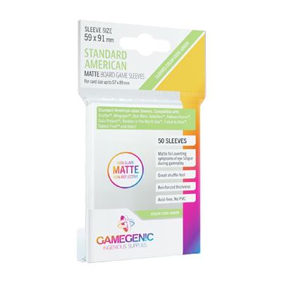 Gamegenic: Matte Prime Sleeves - Standard American (59x91 mm)