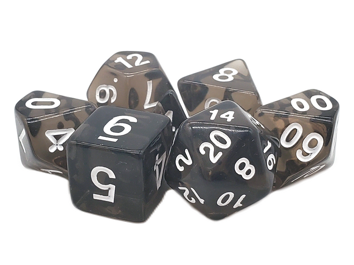 Translucent Black RPG Dice Set