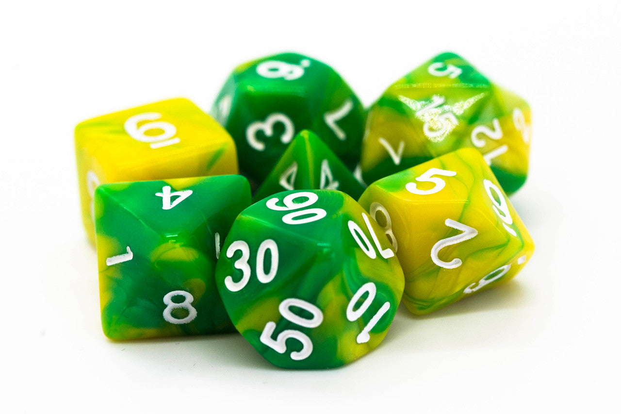 Vorpal - Green & Yellow RPG Dice Set