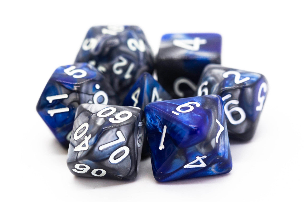 Vorpal - Silver & Blue RPG Dice Set