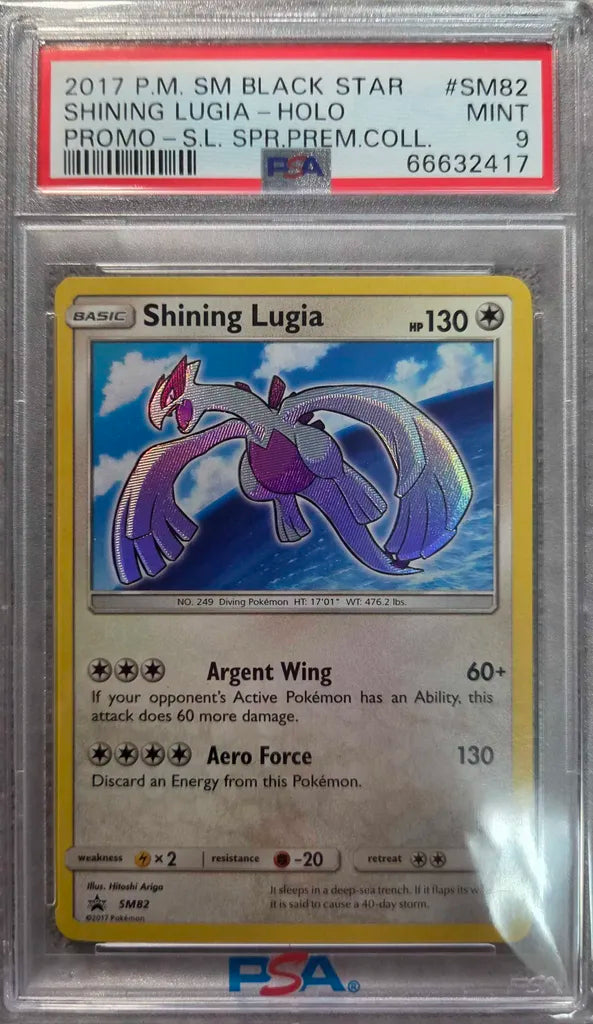 Graded Pokemon - Shining Lugia (SM82) Black Star Promo PSA 9