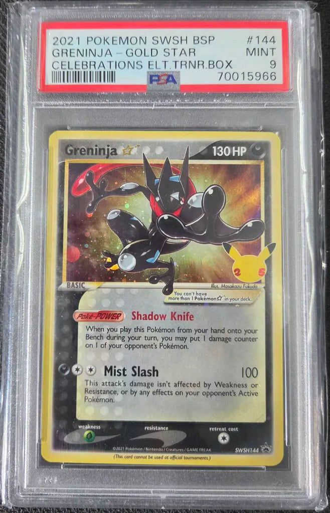 Graded Pokemon - Greninja Star (SWSH144) Black Star Promo PSA 9 (B)