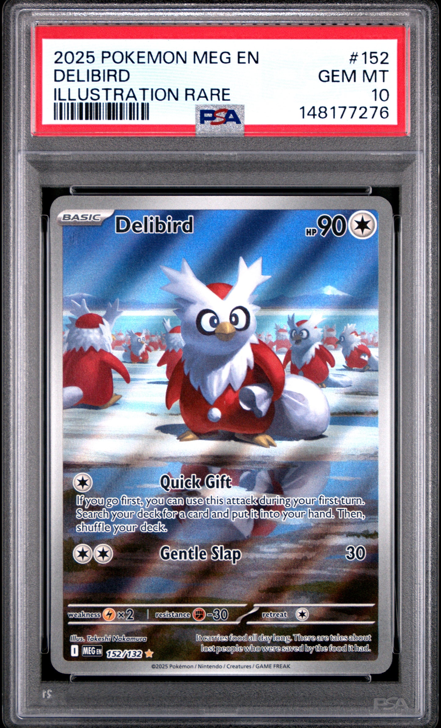 Graded Pokemon - Delibird (152/132) Mega Evolution PSA 10