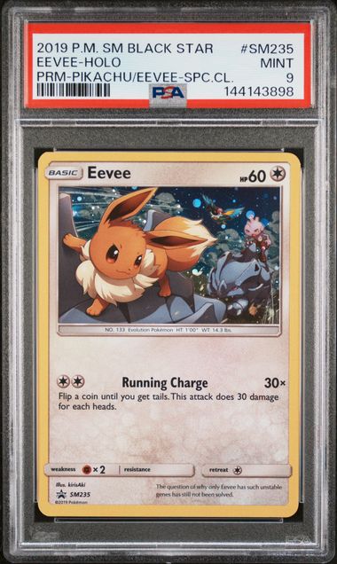 Graded Pokemon - Eevee (SM235) Pikachu/Eevee Spc Collection Promo PSA 9