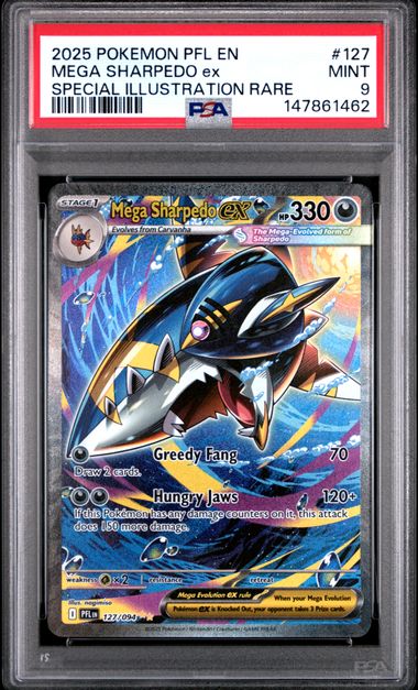 Graded Pokemon - Mega Sharpedo ex (127/094) Phantasmal Flames PSA 9