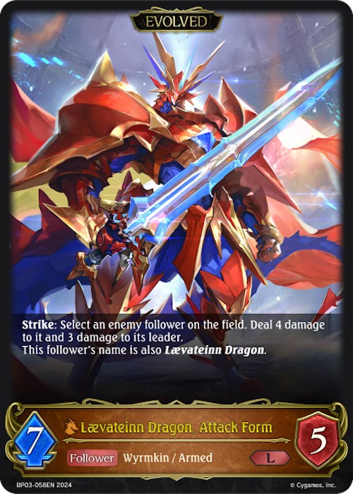 Lvateinn Dragon, Attack Form (Evolved) (BP03-058EN) [Flame of Laevateinn]