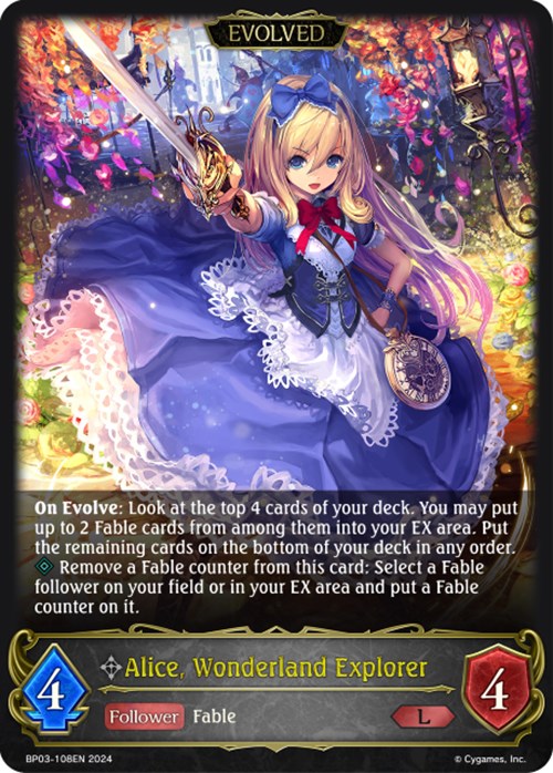 Alice, Wonderland Explorer (Evolved) (BP03-108EN) [Flame of Laevateinn]