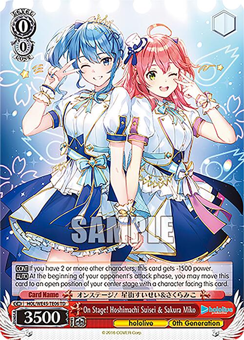 On Stage! Hoshimachi Suisei & Sakura Miko (HOL/WE45-TE06 TD) [hololive production ft. Weiss Schwarz Ambassadors]