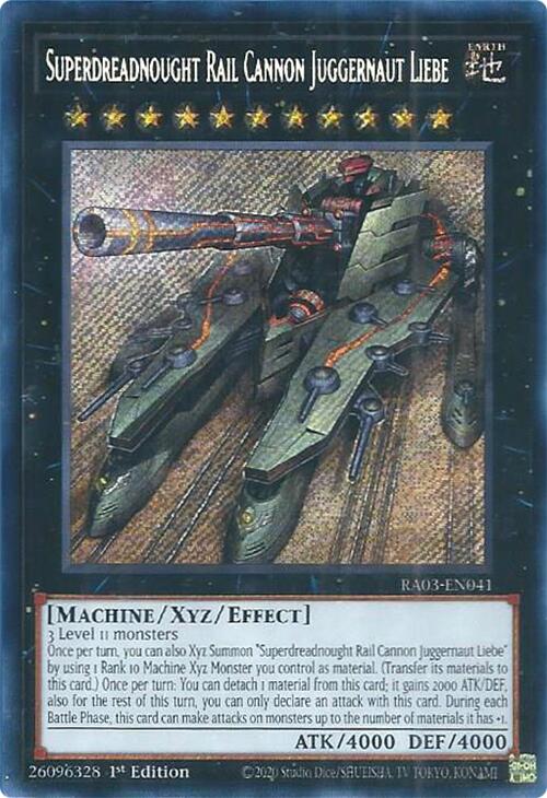 Superdreadnought Rail Cannon Juggernaut Liebe (Secret Rare) [RA03-EN041] Secret Rare