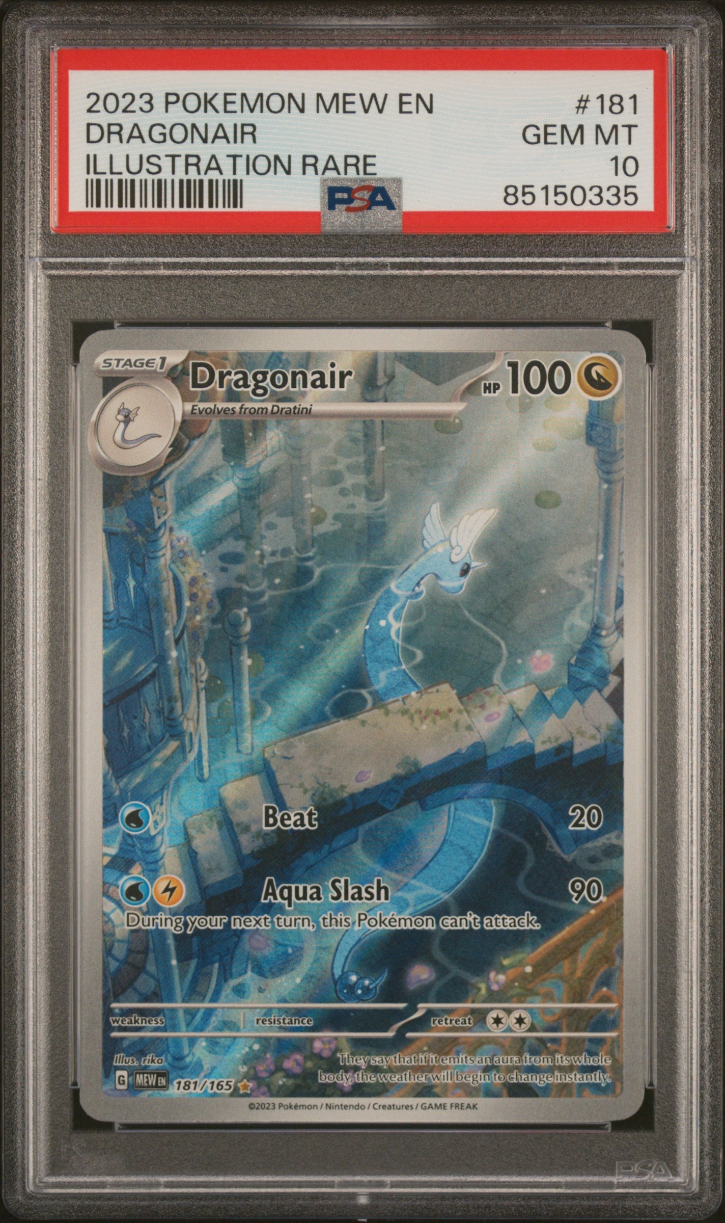Graded Pokemon - Dragonair (181/165) 151 PSA 10