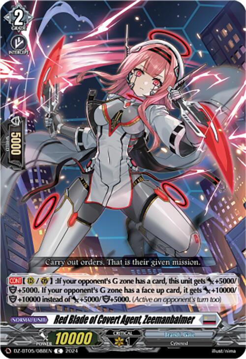 Red Blade of Covert Agent, Zeemanbalmer (DZ-BT05/088EN) [Omniscient Awakening]