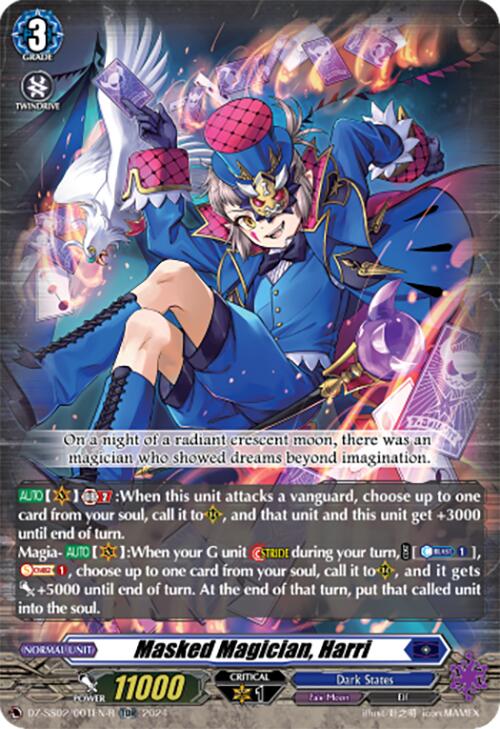 Masked Magician, Harri (TDR) (DZ-SS02/001EN-R) [Stride Deckset -Harri-]