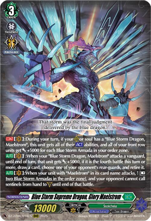Blue Storm Supreme Dragon, Glory Maelstrom (DZ-BT06/018EN) [Generation Dragenesis]