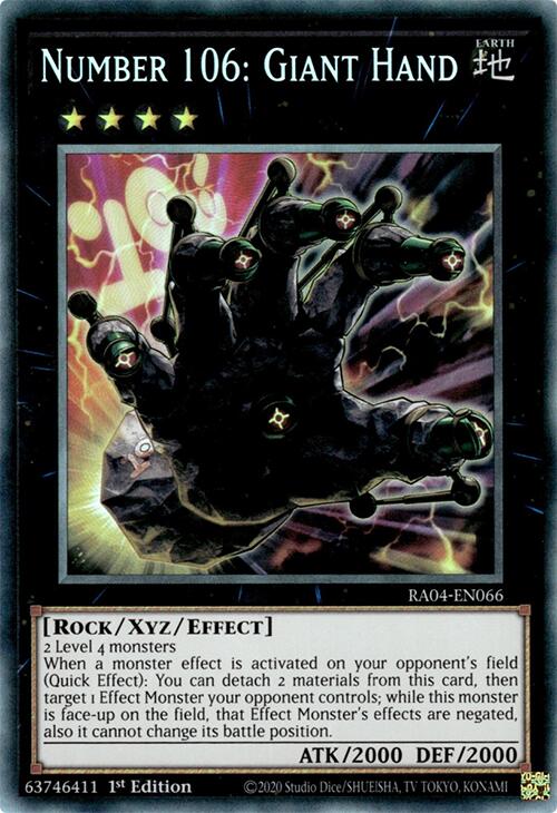 Number 106: Giant Hand [RA04-EN066] Collector's Rare