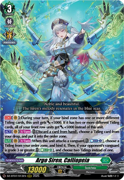 Argo Siren, Calliopeia (DZ-BT07/013EN) [Moon Fangs & Cerulean Blaze]