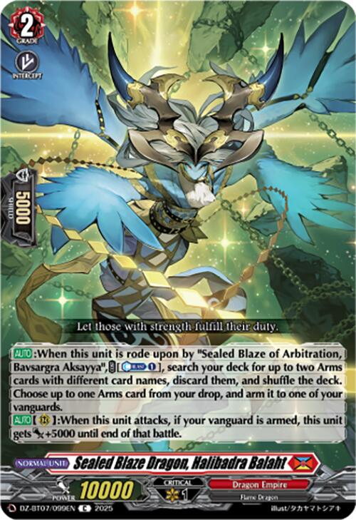 Sealed Blaze Dragon, Halibadra Balaht (DZ-BT07/099EN) [DZ-BT07: Moon Fangs & Cerulean Blaze]