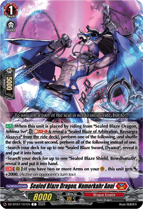 Sealed Blaze Dragon, Namorkahr Anui (DZ-BT07/101EN) [DZ-BT07: Moon Fangs & Cerulean Blaze]