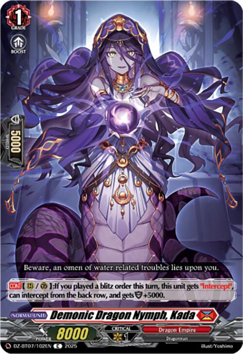Demonic Dragon Nymph, Kada (DZ-BT07/102EN) [Moon Fangs & Cerulean Blaze]