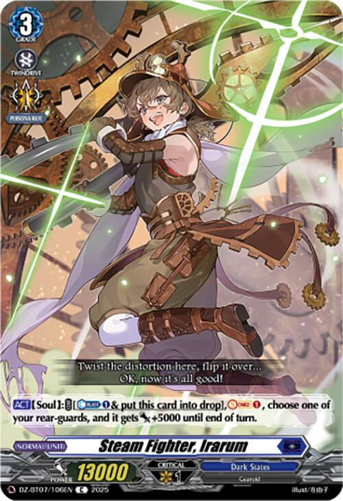 Steam Fighter, Irarum (DZ-BT07/106EN) [Moon Fangs & Cerulean Blaze]