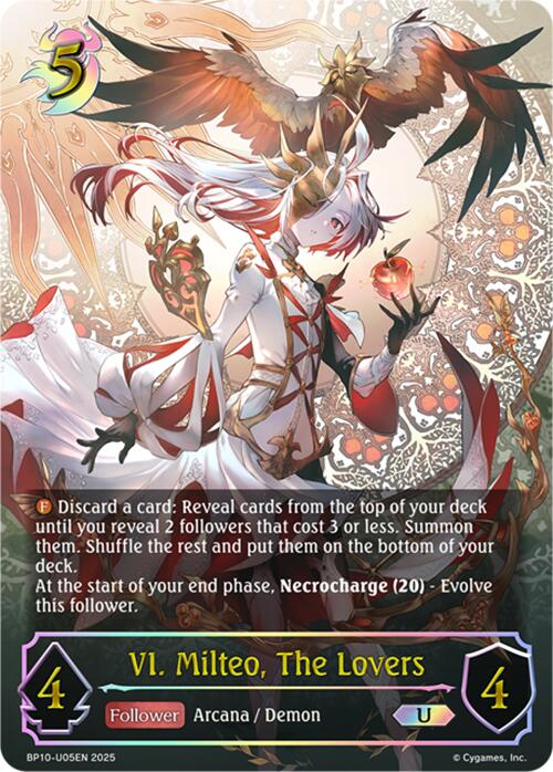 VI. Milteo, The Lovers (U) (BP10-U05EN) [Gods of the Arcana]