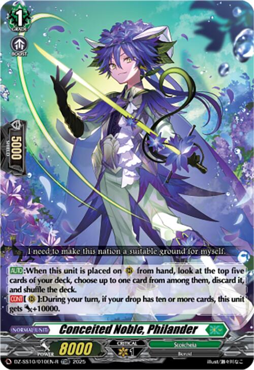 Conceited Noble, Philander (TDR) (DZ-SS10/010EN-R) [Shiki Otei Start Deck]