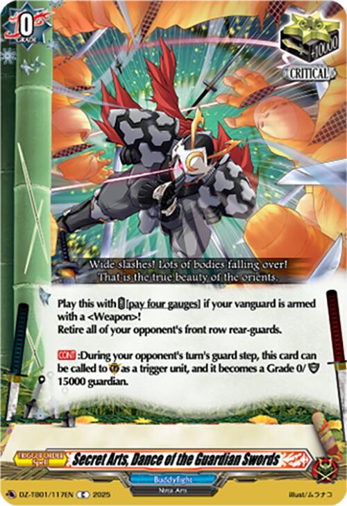 Secret Arts, Dance of the Guardian Swords (DZ-TB01/117EN) (DZ-TB01/117EN) [Future Card Buddyfight]