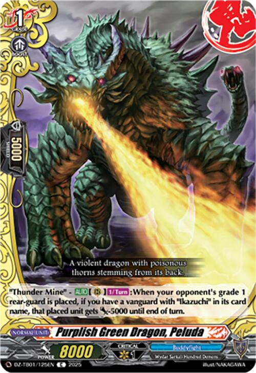 Purplish Green Dragon, Peluda (DZ-TB01/125EN) (DZ-TB01/125EN) [Future Card Buddyfight]