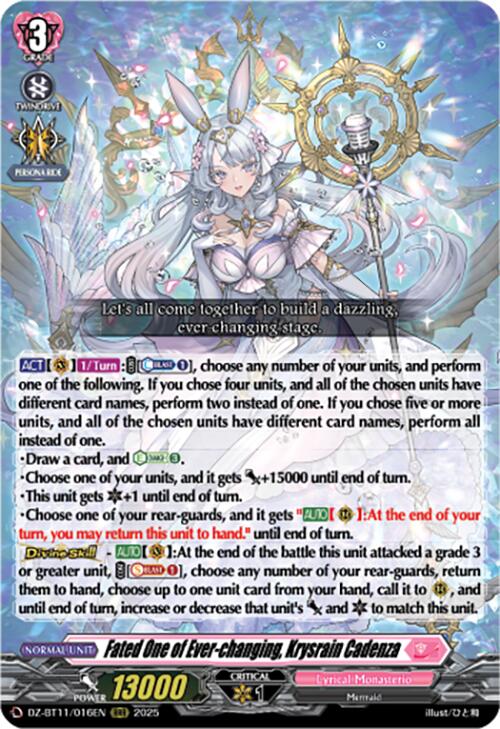 Fated One of Ever-changing, Krysrain Cadenza (DZ-BT11/016EN) [Symphony of Might & Bloom]