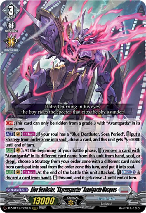 Blue Deathster, "Skyrenspecter" Avantgarda Masques (DZ-BT12/009EN) [Chasm of Lost Souls]