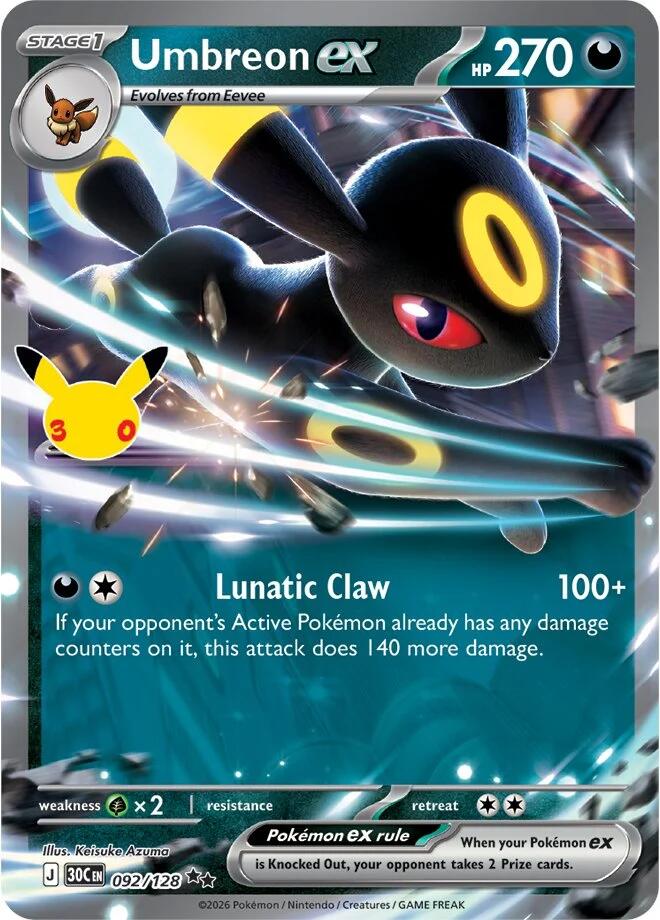 Umbreon ex (092/128) [Mega Evolution: 30th Celebration]