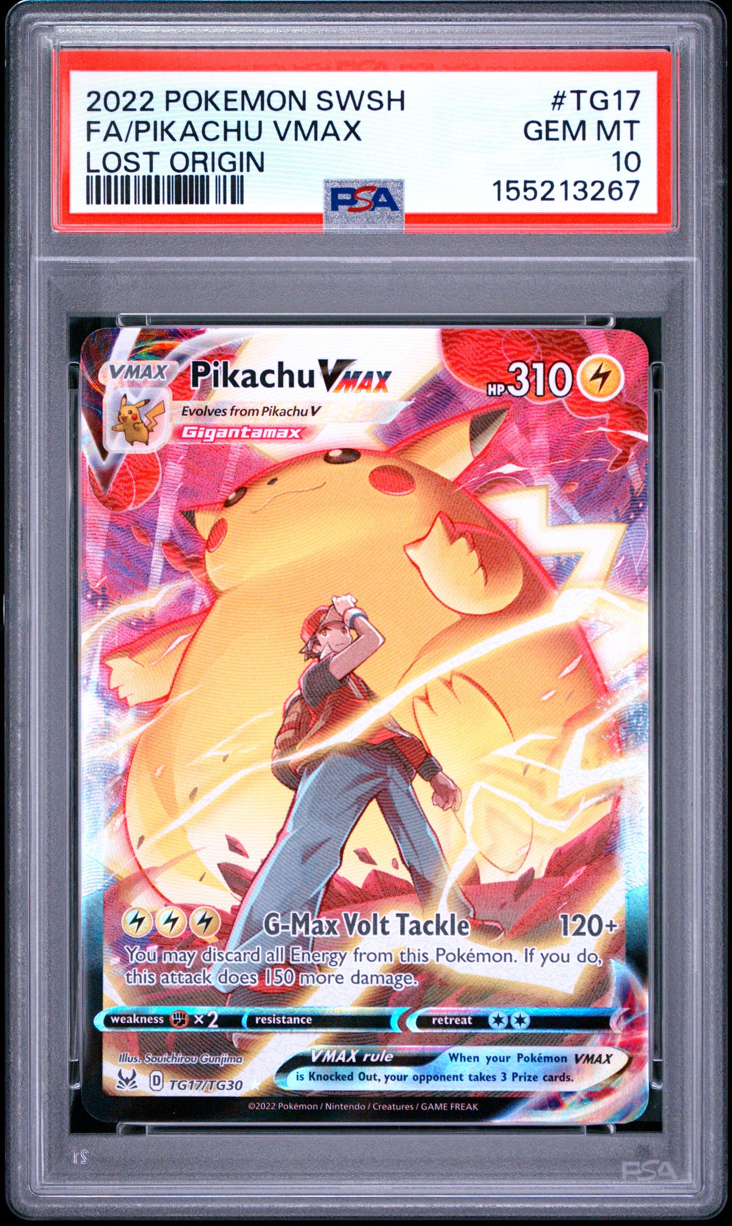 Graded Pokemon - Pikachu VMAX (TG17/TG30) Lost Origin PSA 10