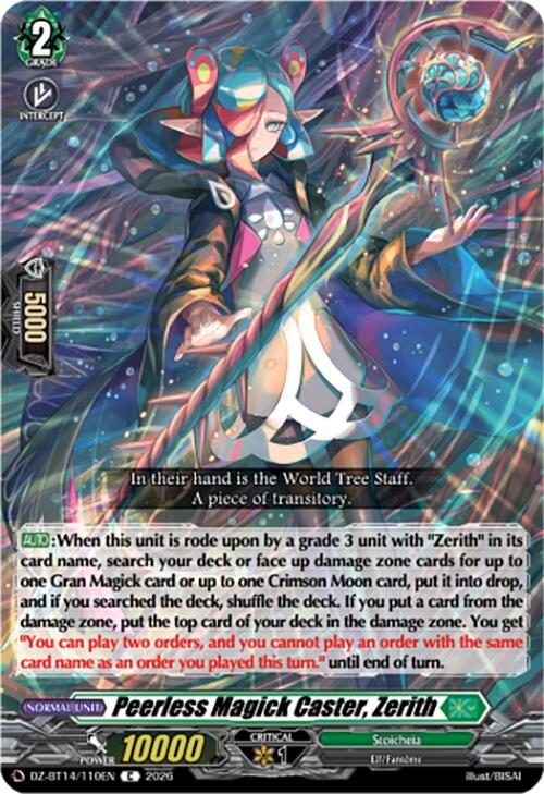 Peerless Magick Caster, Zerith (DZ-BT14/110EN) [Envoys of the Crimson Moon]