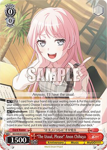 "The Usual, Please" Anon Chihaya (BD/WE49-E26) [BanG Dream! 10th Anniversary! Premium Booster]