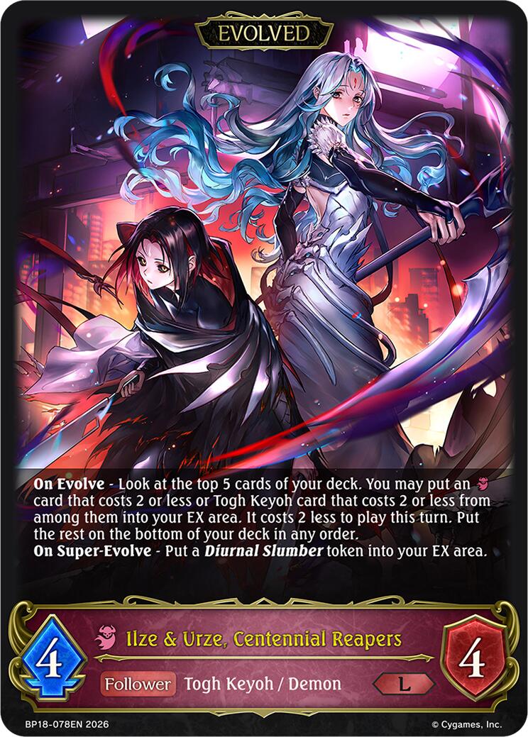 Ilze & Urze, Centennial Reapers (Evolved) (BP18-078EN) [Neometropolis]