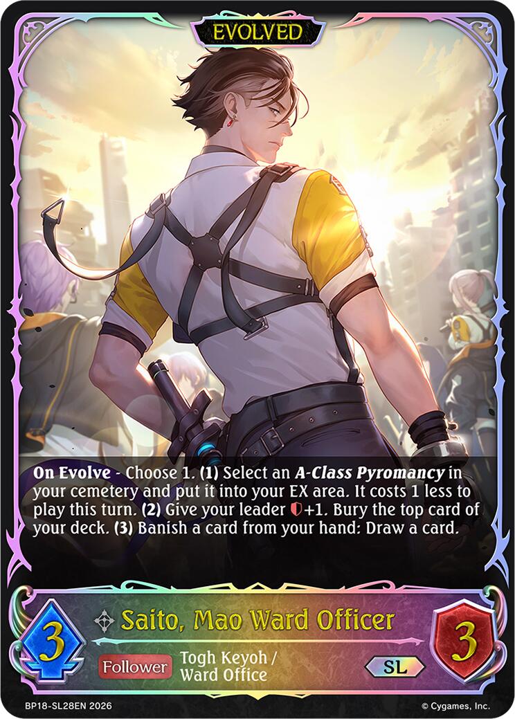 Saito, Mao Ward Officer (Evolved) (BP18-SL28EN) [Neometropolis]