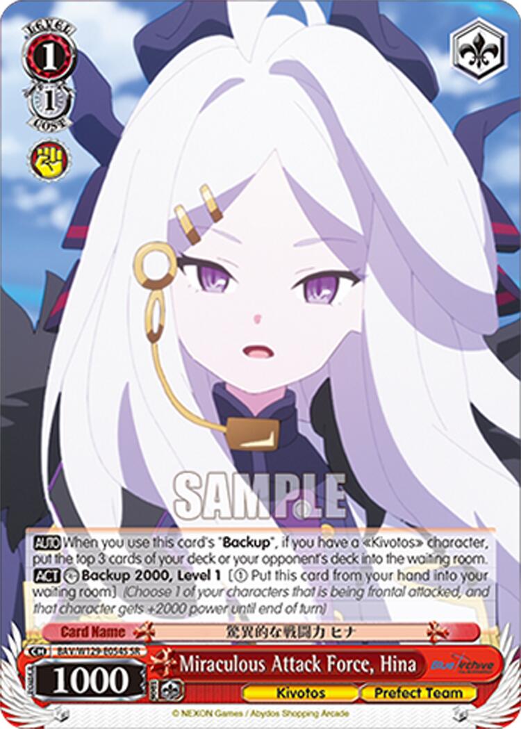 Miraculous Attack Force, Hina (SR) (BAV/W129-E054S) [Blue Archive The Animation]