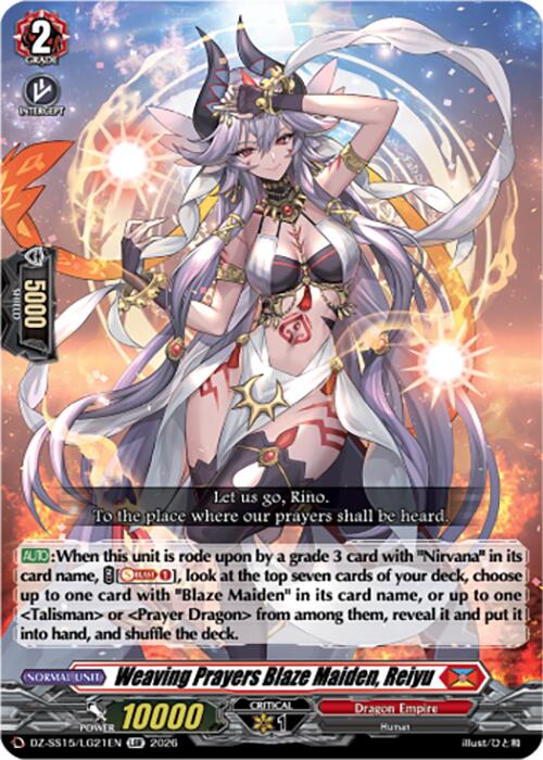 Weaving Prayers Blaze Maiden, Reiyu (DZ-SS15/LG21EN) [The Legendary Vanguards]