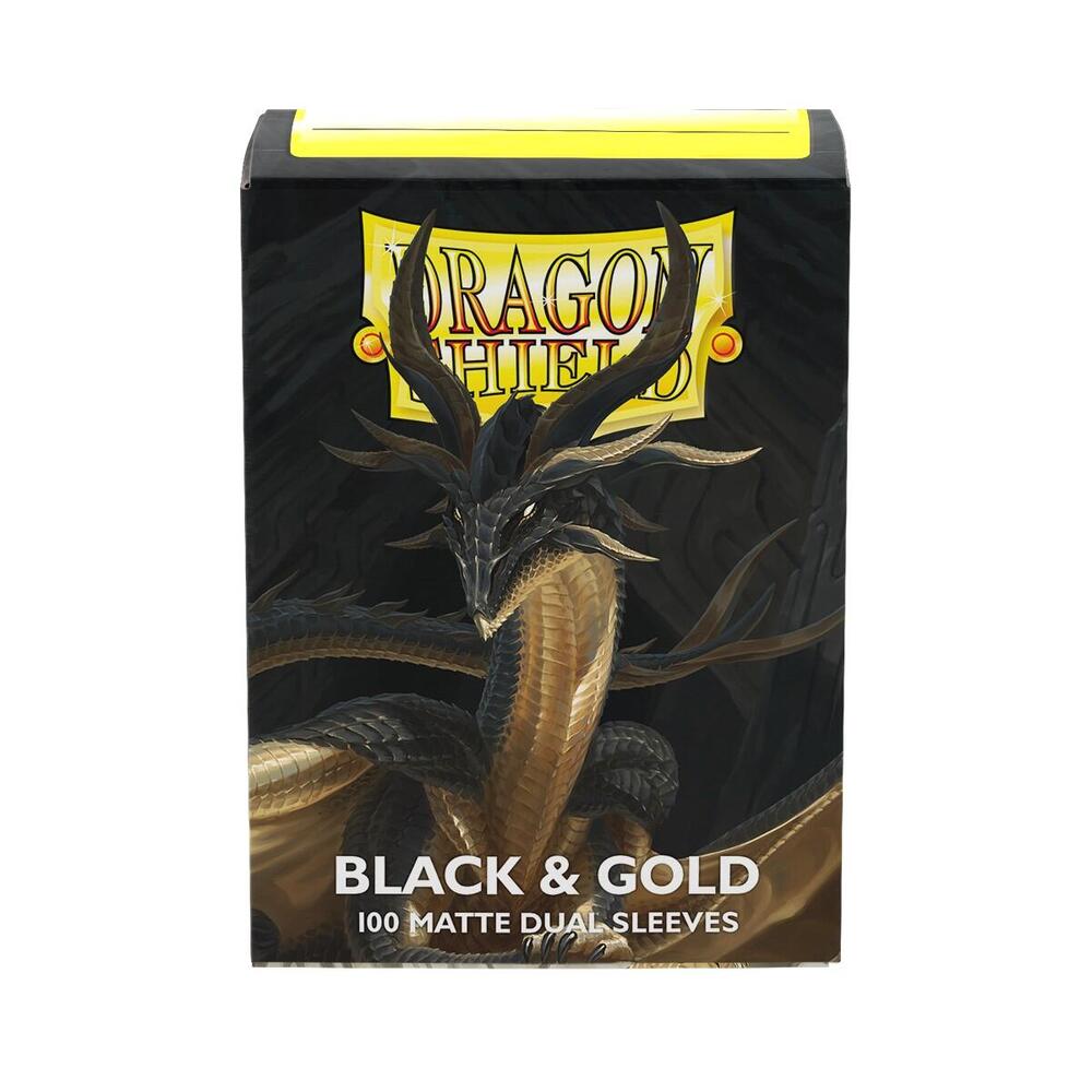 Dragon Shield Sleeves: Standard DUAL - Matte Black & Gold