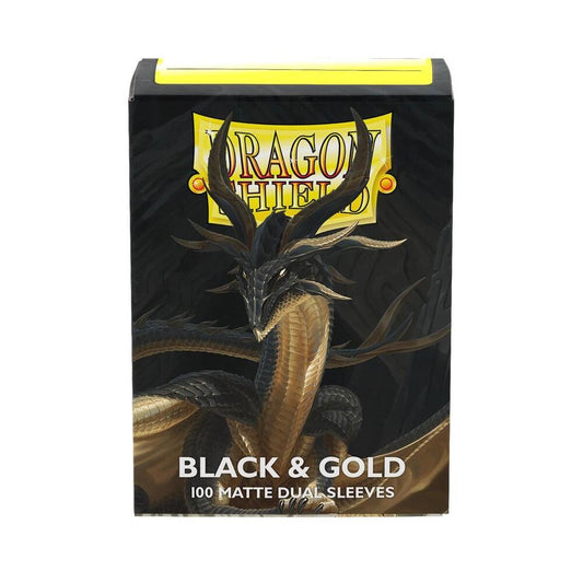 Dragon Shield Sleeves: Standard DUAL - Matte Black & Gold