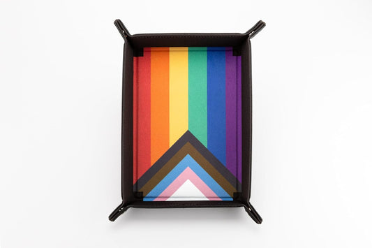FanRoll - Velvet Dice Tray With Leather Backing: Rainbow Flag