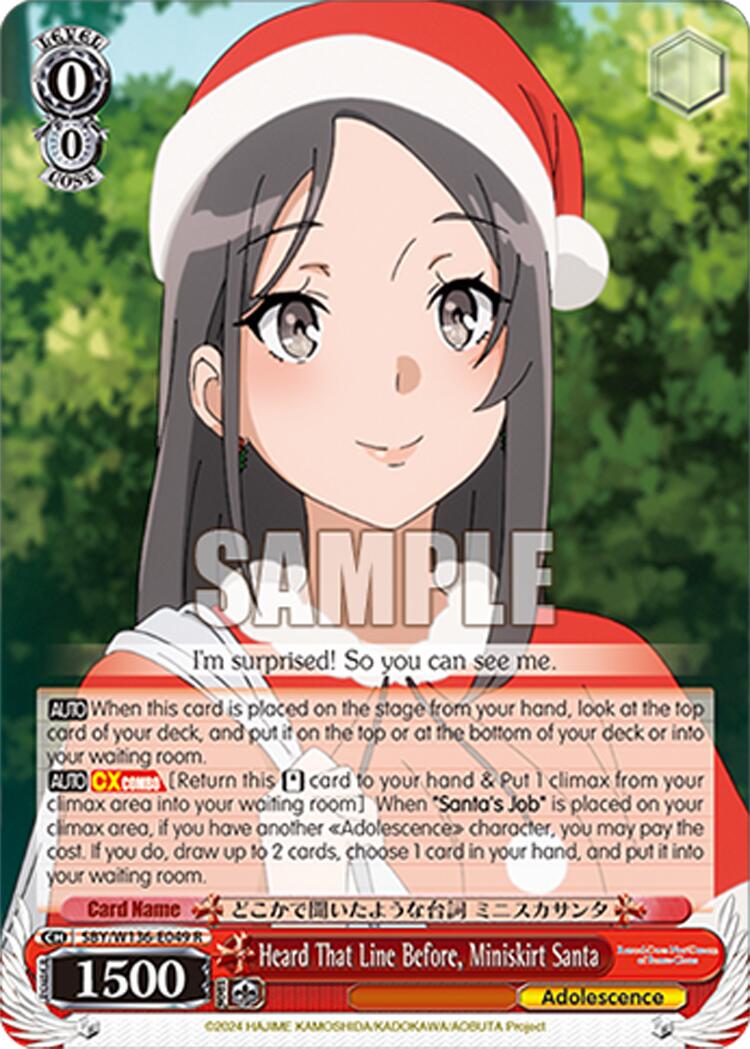 Heard That Line Before, Miniskirt Santa