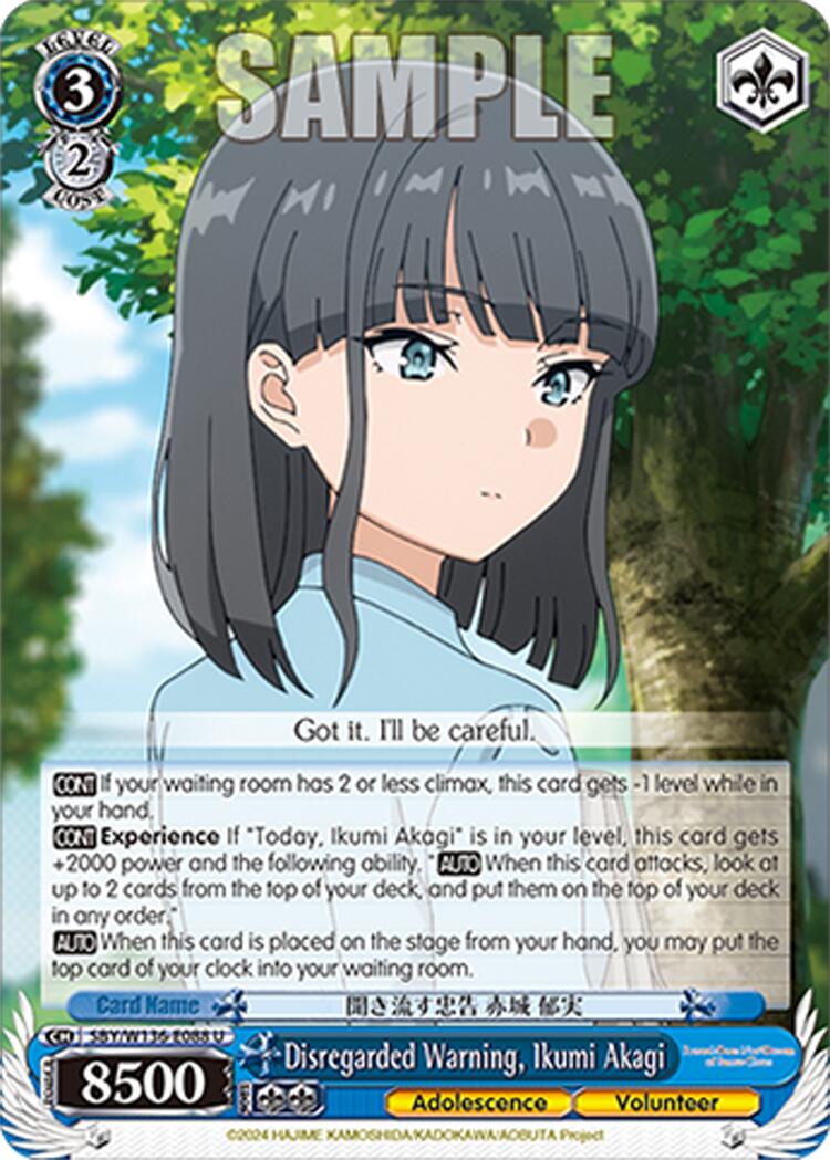 Disregarded Warning, Ikumi Akagi