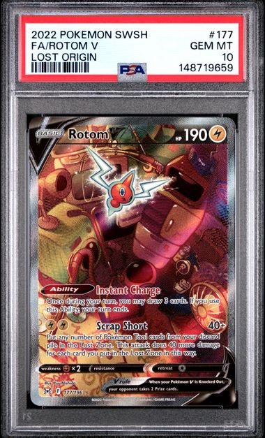 Graded Pokemon - Rotom V (177/196) Lost Origin PSA 10