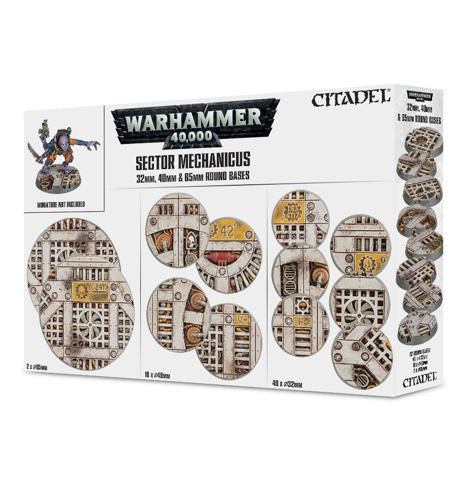 Warhammer 40k: Sector Mechanicus - 32mm, 40mm, & 85mm Round Bases