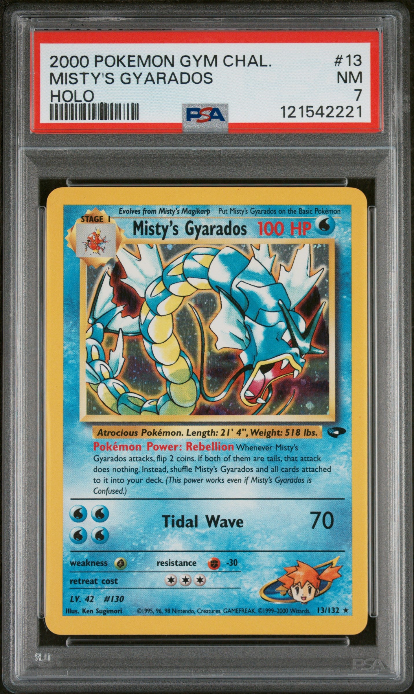 Graded Pokemon - Misty's Gyarados (13/132) Gym Challenge PSA 7
