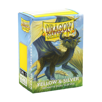 Dragon Shield Sleeves: Standard DUAL - Matte Yellow & Silver