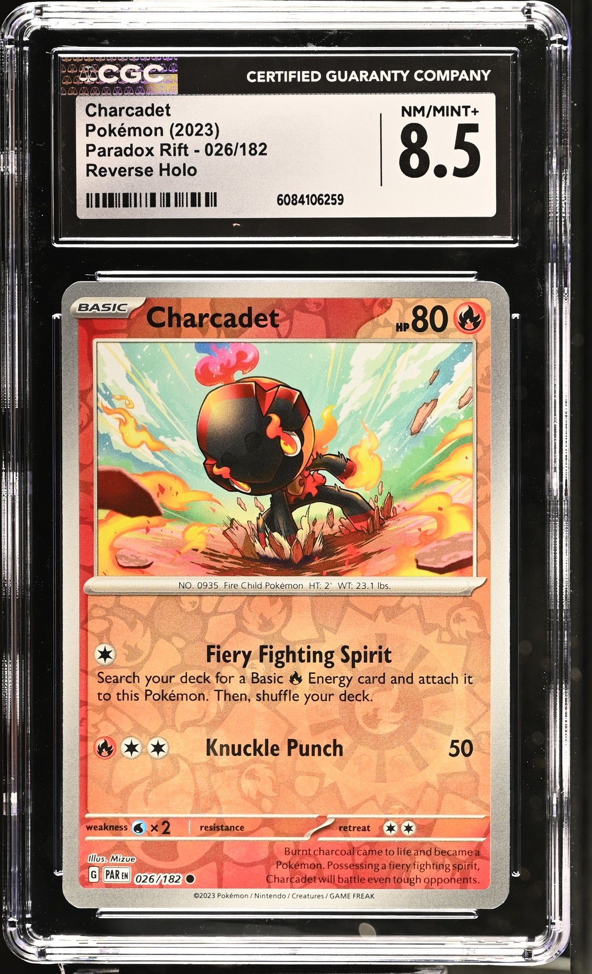 Graded Pokemon - Charcadet (026/182) Paradox Rift Reverse Holo CGC 8.5