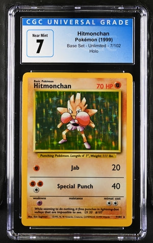Graded Pokemon - Hitmonchan (7/102) Base Set CGC 7