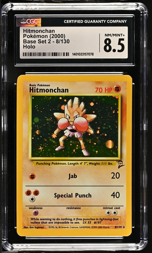 Graded Pokemon - Hitmonchan (8/130) Base Set 2 CGC 8.5