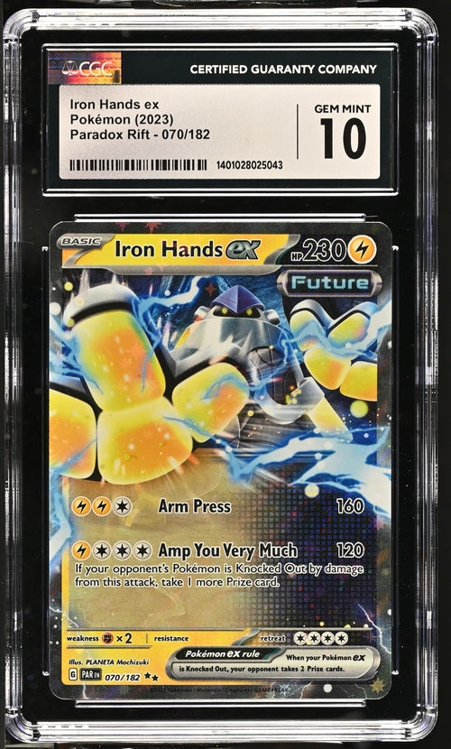 Graded Pokemon - Iron Hands ex (070/182) Paradox Rift CGC 10